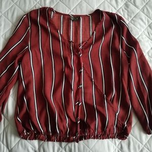 OLM size medium red striped blouse